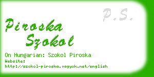 piroska szokol business card